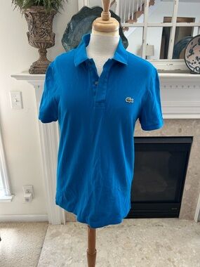 Lacoste Women’s Classic Blue Short-Sleeve Polo Shirt